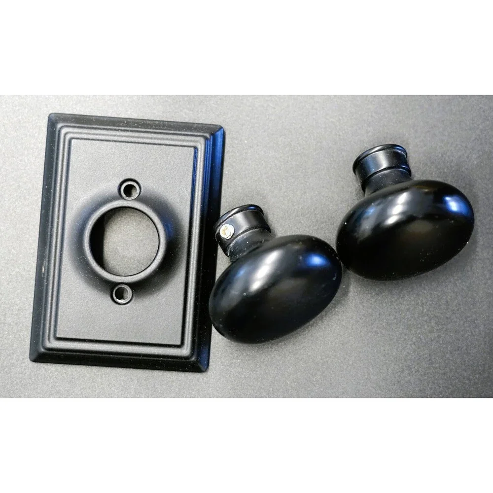 Schlage F51A BWE 622 Addison Matte Black Entry Set - Open Box NEW w/Extra Parts